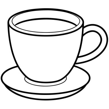 Beyaz arkaplanda izole edilmiş kahve çizgisi sanat tarzı vektör illüstrasyonu.