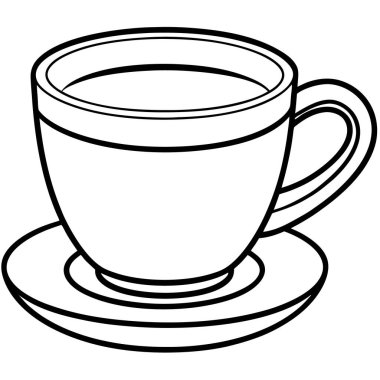 Beyaz arkaplanda izole edilmiş kahve çizgisi sanat tarzı vektör illüstrasyonu.