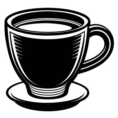Beyaz arkaplanda izole edilmiş kahve silüeti vektör çizimi.
