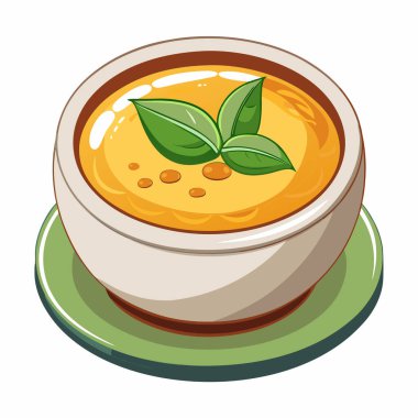 Crme Brle vektör çizimi beyaz arkaplanda izole edildi.