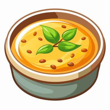 Crme Brle vektör çizimi beyaz arkaplanda izole edildi.