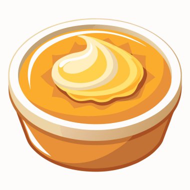 Crme Brle vektör çizimi beyaz arkaplanda izole edildi.