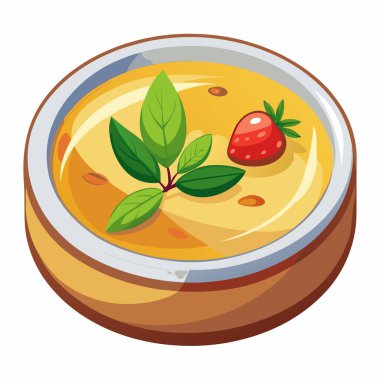 Crme Brle vektör çizimi beyaz arkaplanda izole edildi.