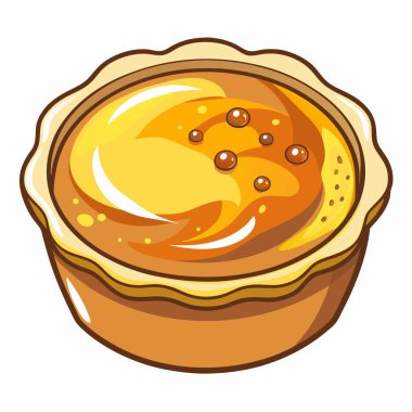 Crme Brle vektör çizimi beyaz arkaplanda izole edildi.