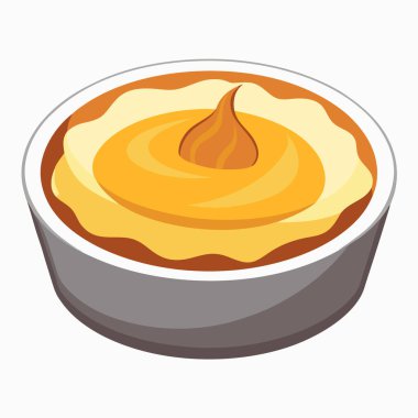 Crme Brle vektör çizimi beyaz arkaplanda izole edildi.