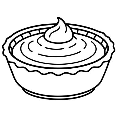 Crme Brle çizgisi sanat tarzı vektör çizimi beyaz arkaplanda izole edildi.