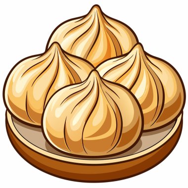 Hamur köfteleri vektör çizimi beyaz arkaplanda izole edildi.