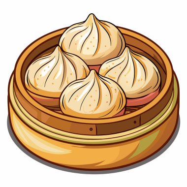 Hamur köfteleri vektör çizimi beyaz arkaplanda izole edildi.