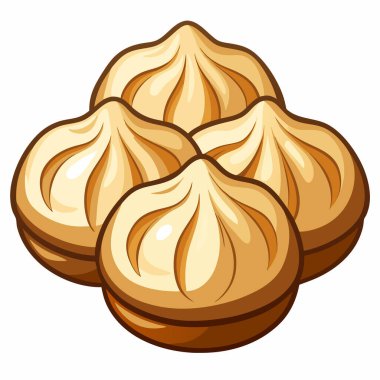 Hamur köfteleri vektör çizimi beyaz arkaplanda izole edildi.