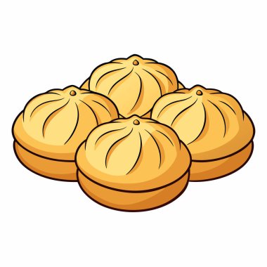 Hamur köfteleri vektör çizimi beyaz arkaplanda izole edildi.