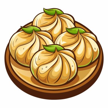 Hamur köfteleri vektör çizimi beyaz arkaplanda izole edildi.