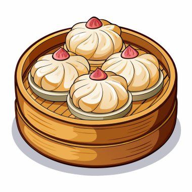 Hamur köfteleri vektör çizimi beyaz arkaplanda izole edildi.