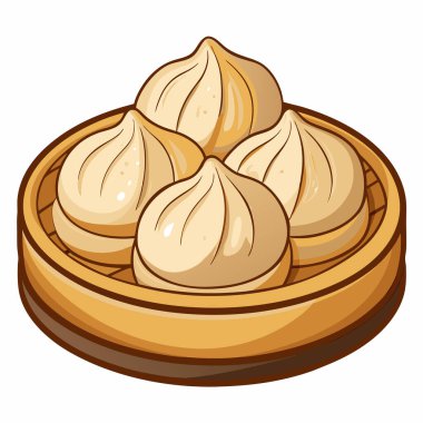 Hamur köfteleri vektör çizimi beyaz arkaplanda izole edildi.