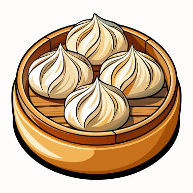 Hamur köfteleri vektör çizimi beyaz arkaplanda izole edildi.