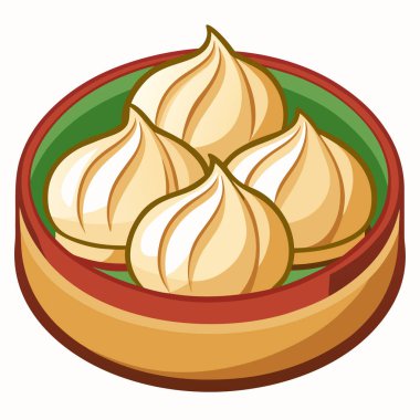 Hamur köfteleri vektör çizimi beyaz arkaplanda izole edildi.