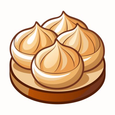 Hamur köfteleri vektör çizimi beyaz arkaplanda izole edildi.