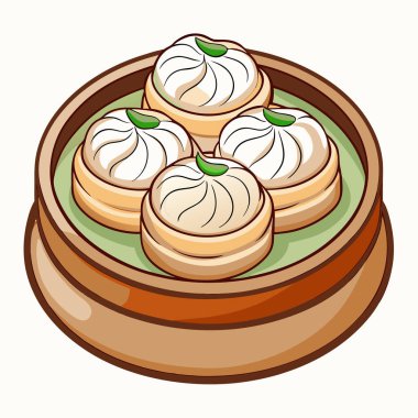 Hamur köfteleri vektör çizimi beyaz arkaplanda izole edildi.