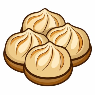 Hamur köfteleri vektör çizimi beyaz arkaplanda izole edildi.