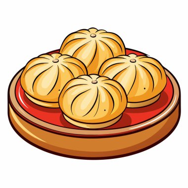 Hamur köfteleri vektör çizimi beyaz arkaplanda izole edildi.