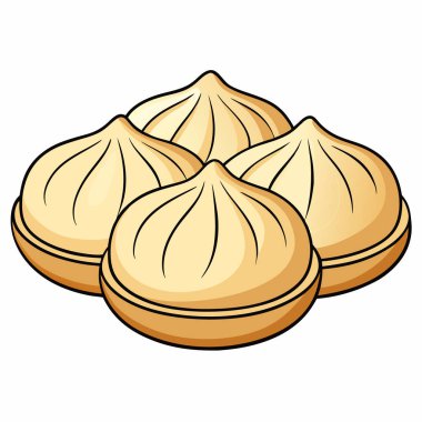 Hamur köfteleri vektör çizimi beyaz arkaplanda izole edildi.