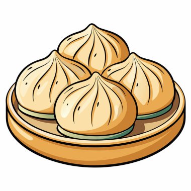 Hamur köfteleri vektör çizimi beyaz arkaplanda izole edildi.