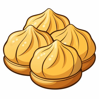 Hamur köfteleri vektör çizimi beyaz arkaplanda izole edildi.