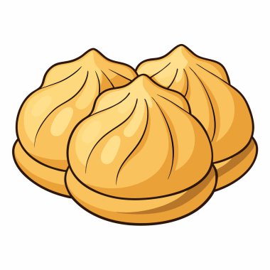 Hamur köfteleri vektör çizimi beyaz arkaplanda izole edildi.