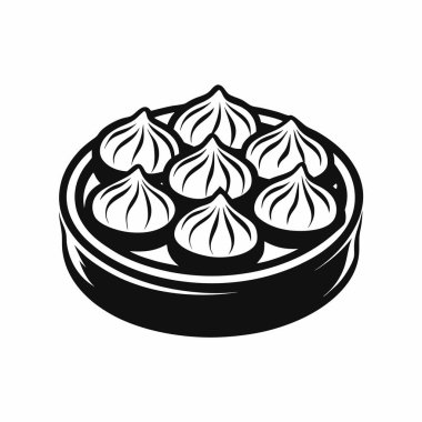 Hamur köfteleri siluet vektör çizimi beyaz bir arkaplanda izole.