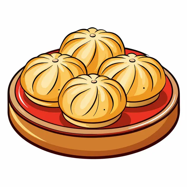 Hamur köfteleri vektör çizimi beyaz arkaplanda izole edildi.