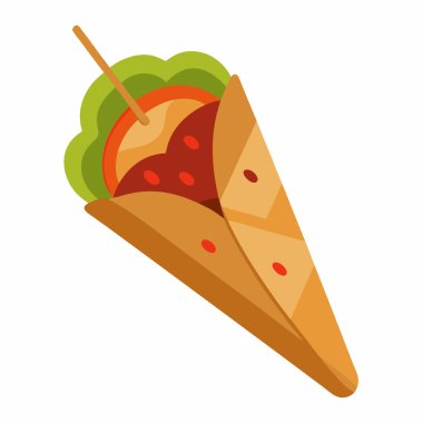 Kebap vektör çizimi beyaz arkaplanda izole edildi.