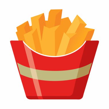 Beyaz arkaplanda izole edilmiş poutine vektör çizimi.