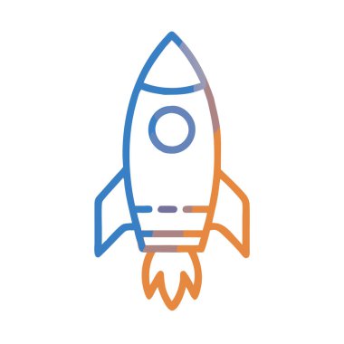 Roket simge vektör illüstrasyonu beyaz arkaplanda izole edildi.