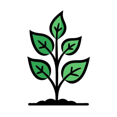 Beyaz arkaplanda izole edilmiş bitkisel vektör resimlemesi.