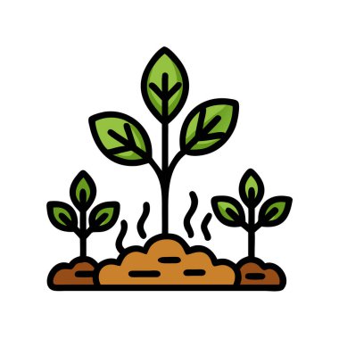 bitki simgesi çizimi beyaz arkaplanda izole edildi.