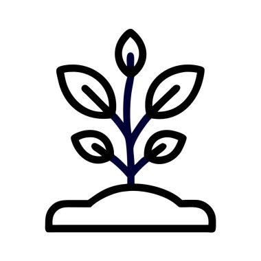 bitki simgesi çizimi beyaz arkaplanda izole edildi.