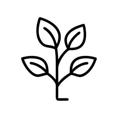 bitki simgesi çizimi beyaz arkaplanda izole edildi.