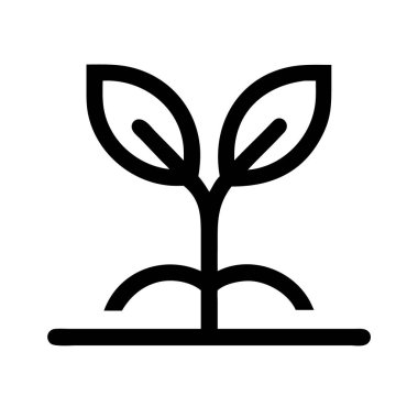 bitki simgesi çizimi beyaz arkaplanda izole edildi.