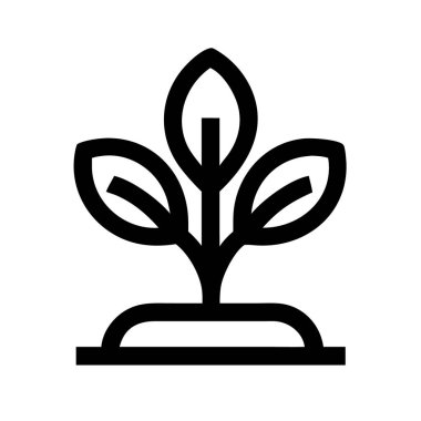 bitki simgesi çizimi beyaz arkaplanda izole edildi.