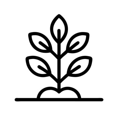 bitki simgesi çizimi beyaz arkaplanda izole edildi.