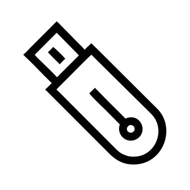 Pendrive simge vektör çizimi beyaz arkaplanda izole edildi.