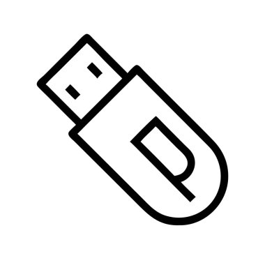 Pendrive simge vektör çizimi beyaz arkaplanda izole edildi.