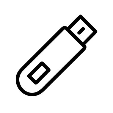 Pendrive simge vektör çizimi beyaz arkaplanda izole edildi.