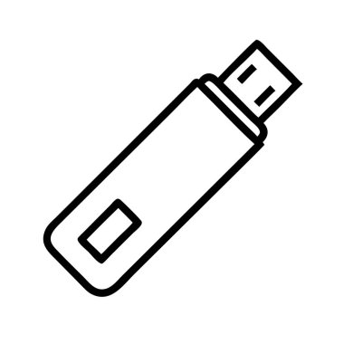 Pendrive simge vektör çizimi beyaz arkaplanda izole edildi.