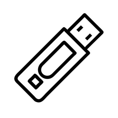 Pendrive simge vektör çizimi beyaz arkaplanda izole edildi.