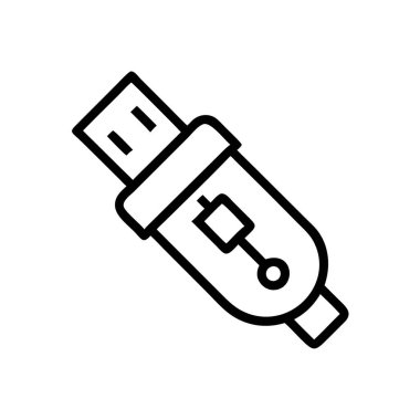 Pendrive simge vektör çizimi beyaz arkaplanda izole edildi.