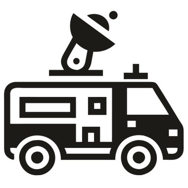 Haber Van çizimi beyaz arkaplanda izole edildi.