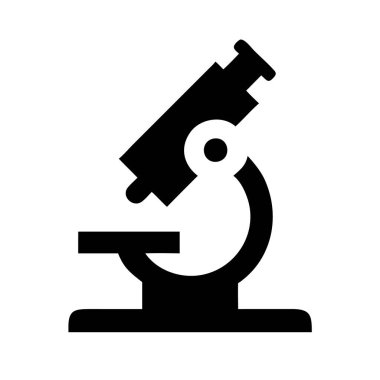 Beyaz arkaplanda izole edilmiş mikroskop siluet vektör çizimi.