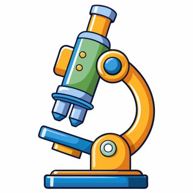 Beyaz arkaplanda izole edilmiş mikroskop vektör çizimi.