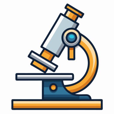 Beyaz arkaplanda izole edilmiş mikroskop vektör çizimi.