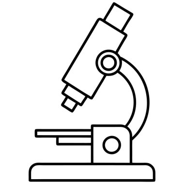 Beyaz arkaplanda izole edilmiş mikroskop çizgisi sanat tarzı vektör çizimi.